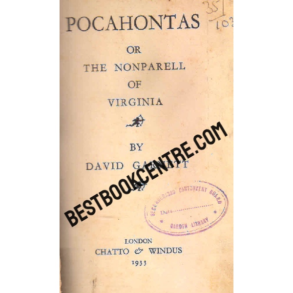 pocahontas or the nonparell of Virginia 1st edition
