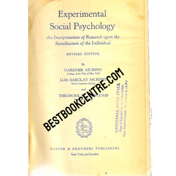 Experimental Social Psychology