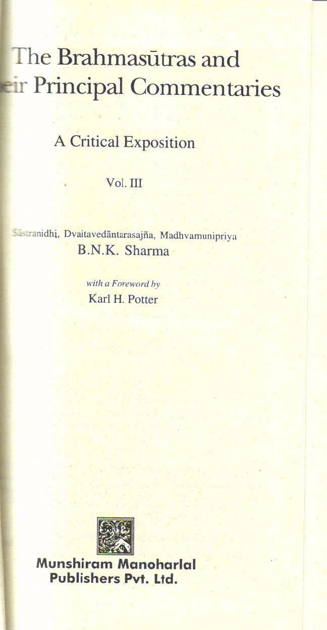 The Brahmasutras and their principal commentaries. volume 3