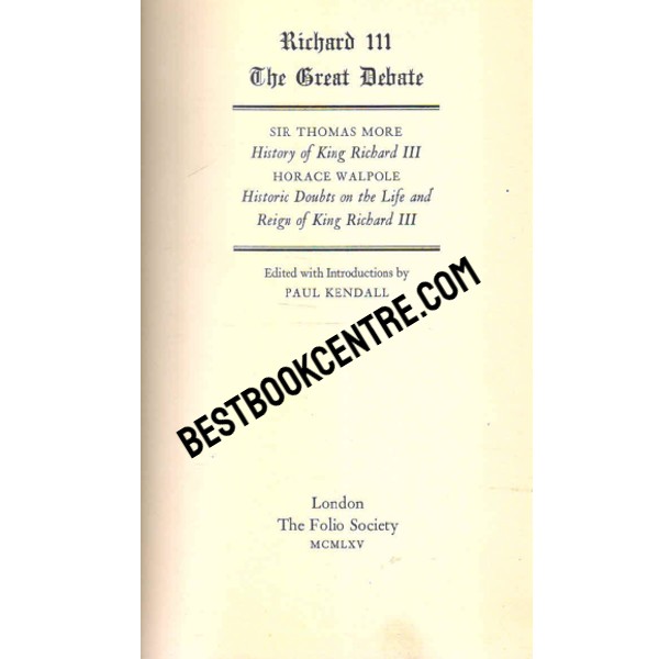 Richard III The Great Debate 1st edition