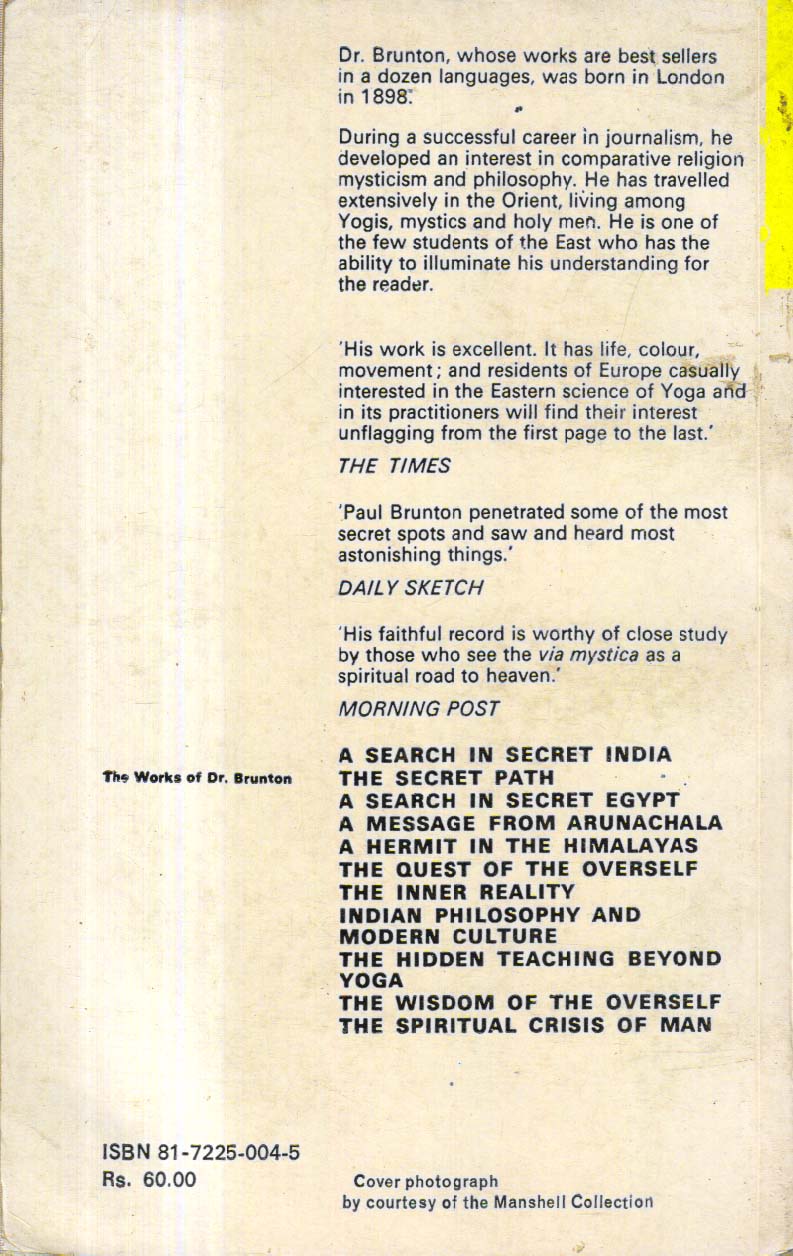 A Search in Secret India