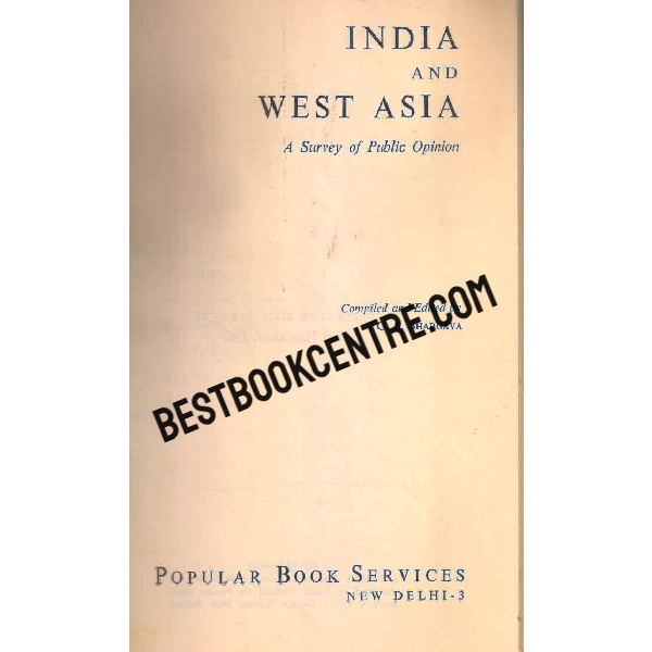 indian and west asia  A Survey of Public Opinion 1st edition