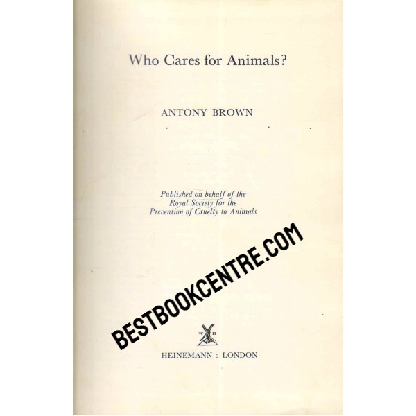 Who Cares for Animals 1st edition