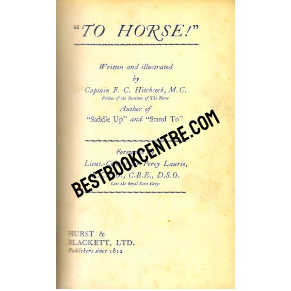 To Horse 1st edition