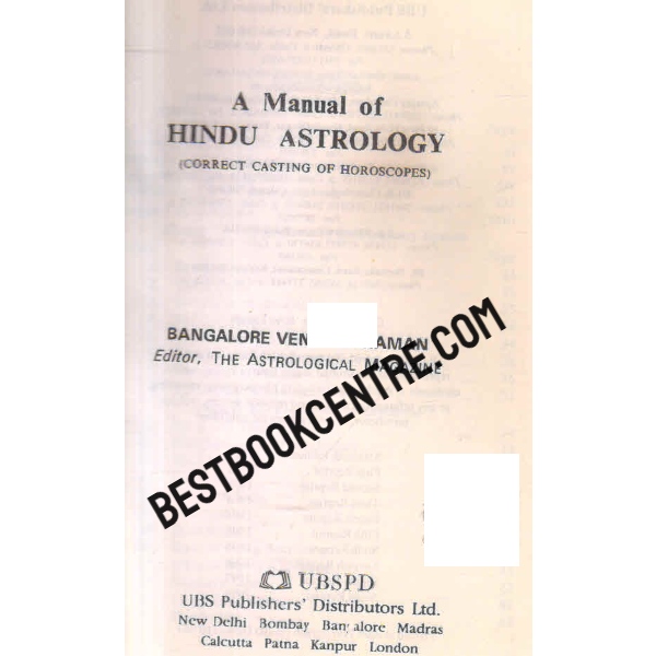 a manual of hindu astrology