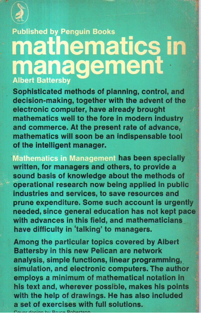 Mathematics in Management