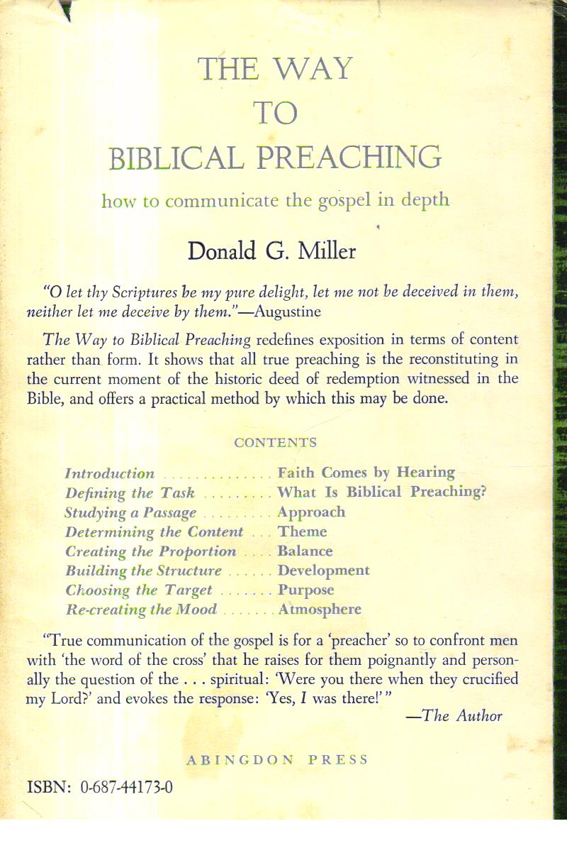 The Way to Biblical Preaching.