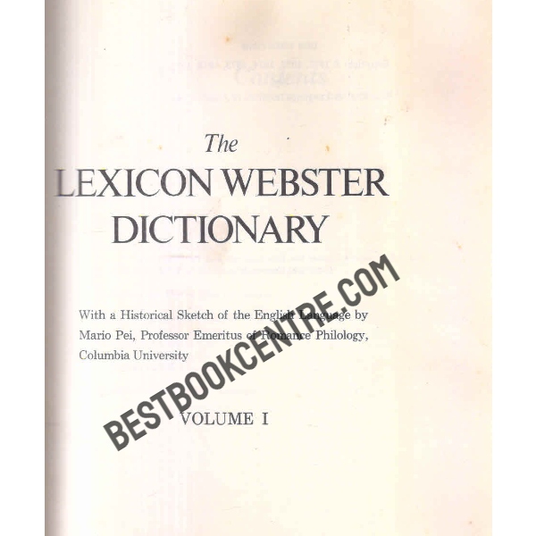 the lexicon Webster dictionary volume 1 and 2