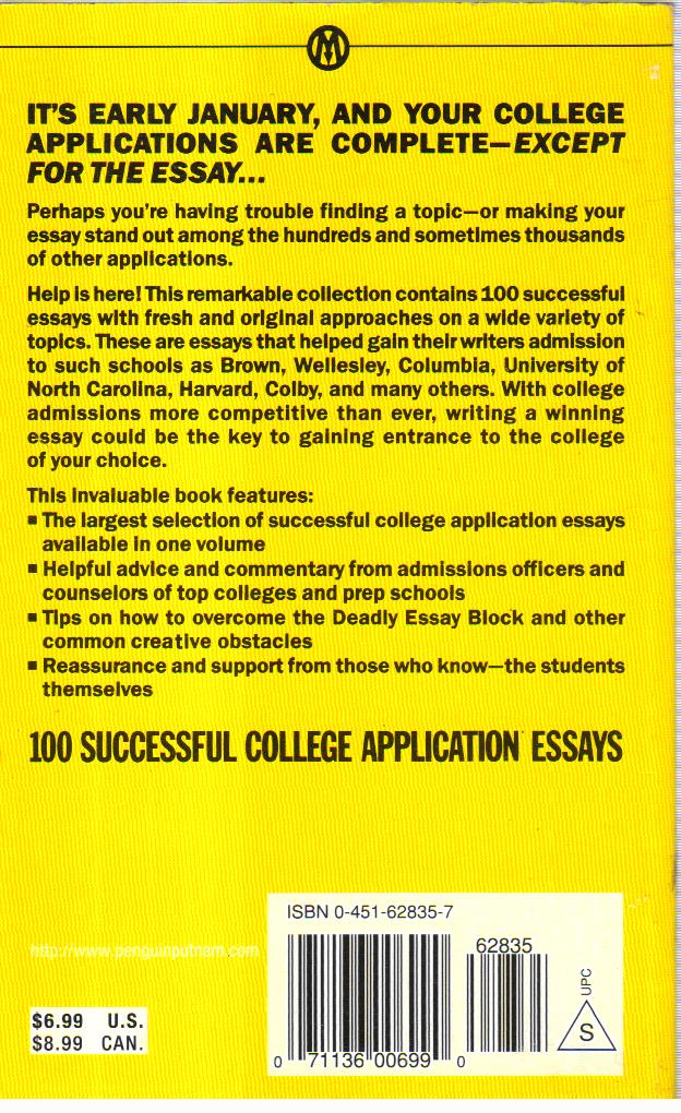 100 Successful College Application Essays