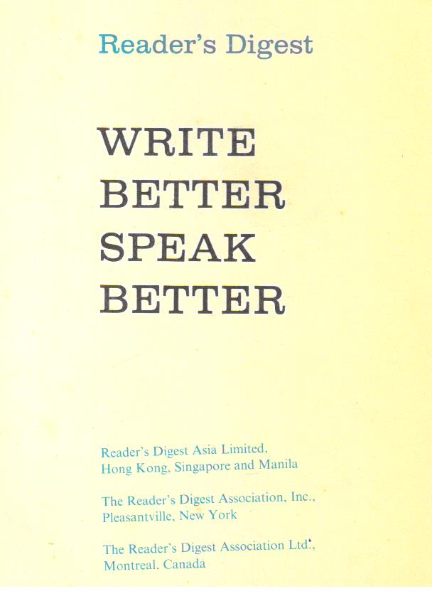 Write Better Speak Better.