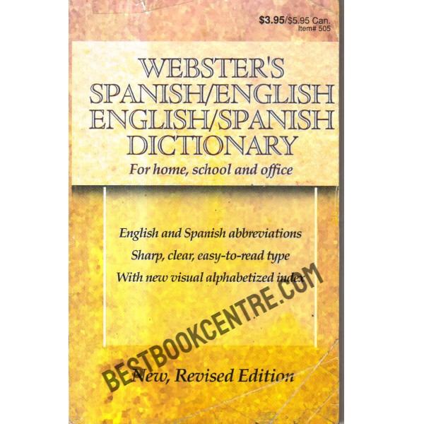 Websters spanish english dictonary for home school and office