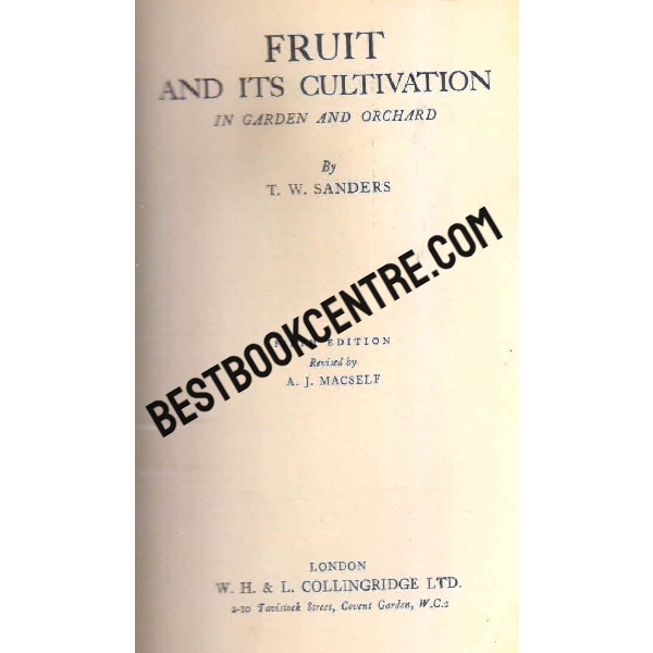 fruit and its cultivation 1st edition