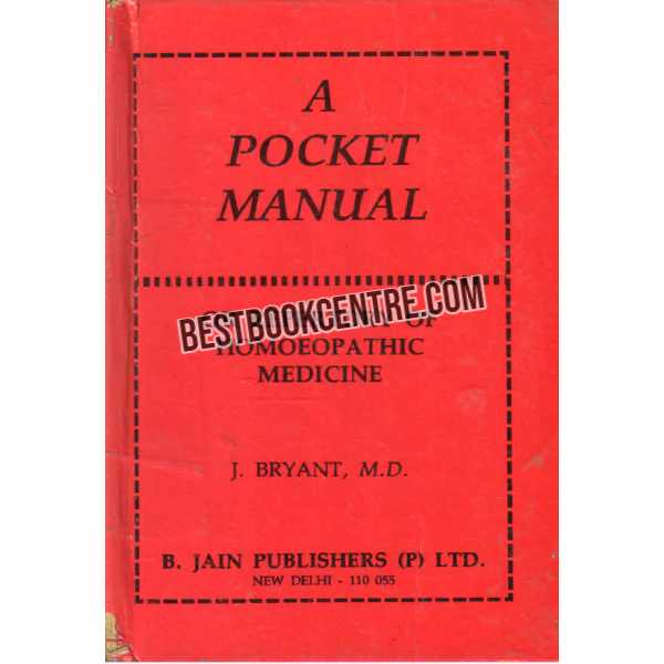 A Pocket Manual Or Repertory of Homoeopathic Medicine  