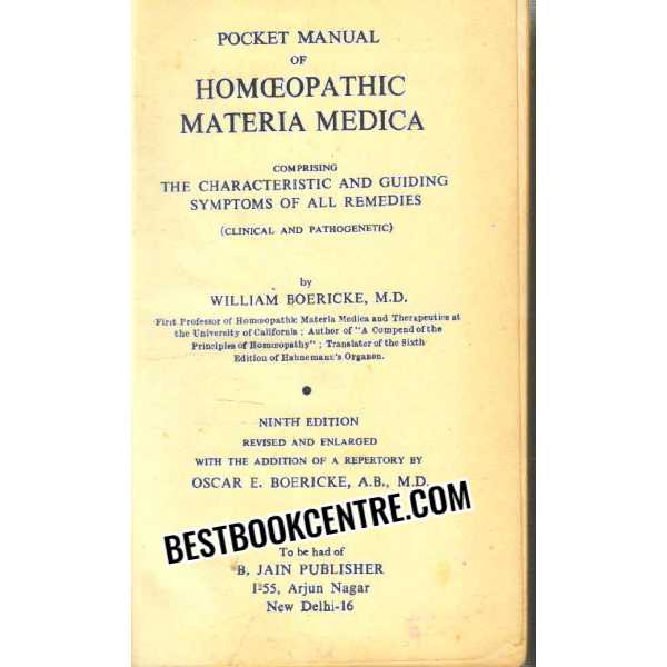 Pocket Manual of Homoeopathic Materia Medica 