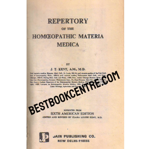 repertory of the homoeopathic materia medica