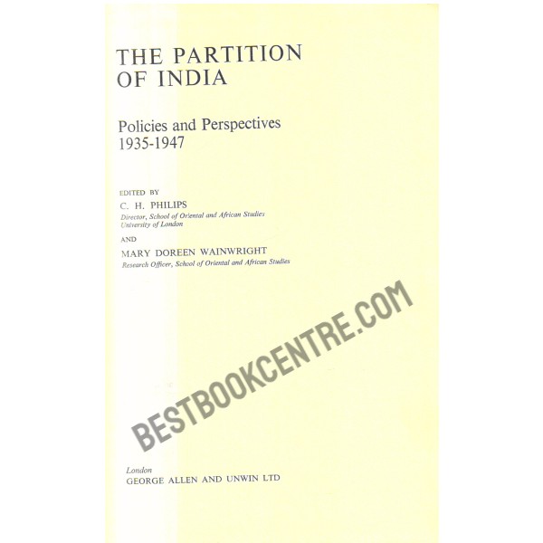 The Partition of India. 1st edition book at Best Book Centre.