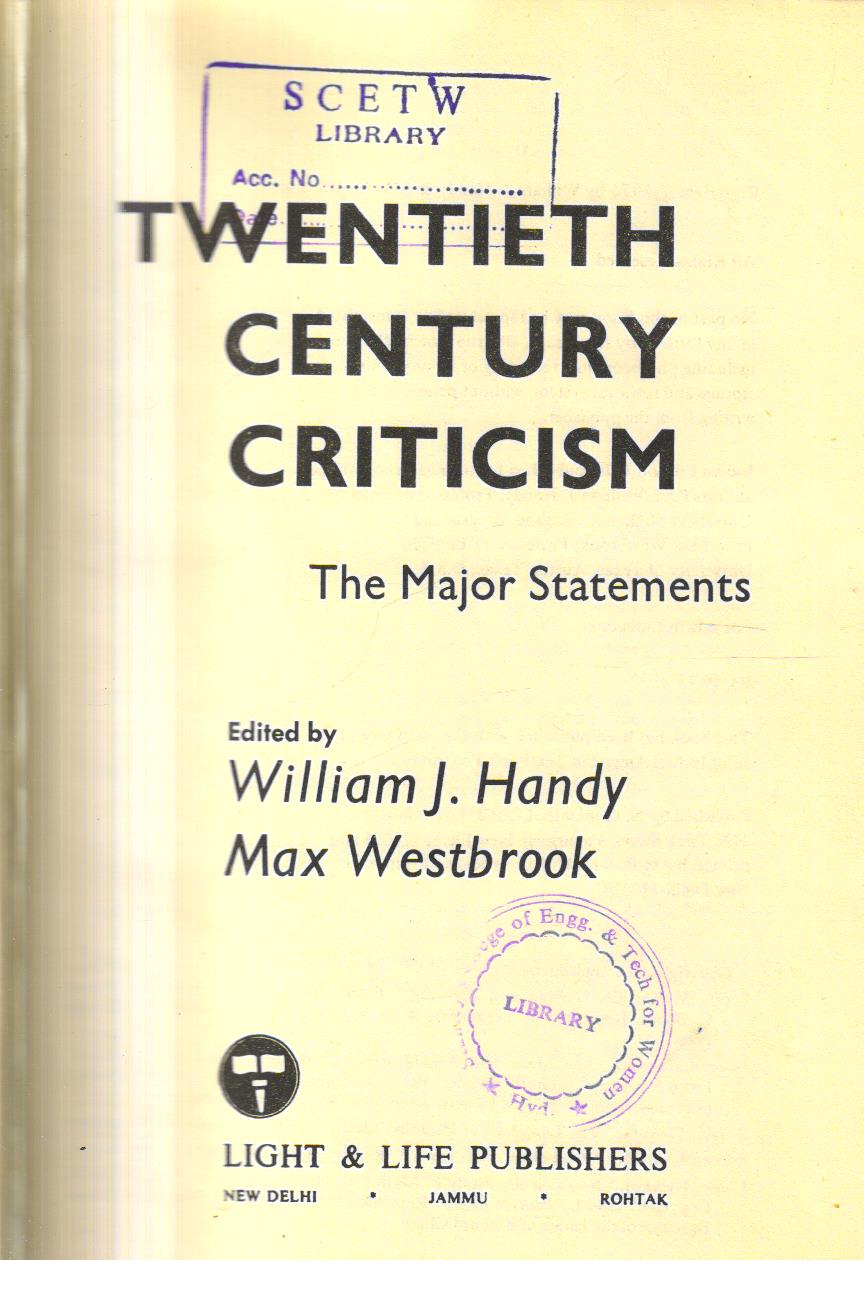 Twentieth Century Criticism