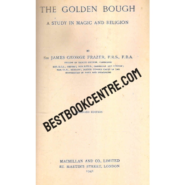 the golden bough a study in magic and religion