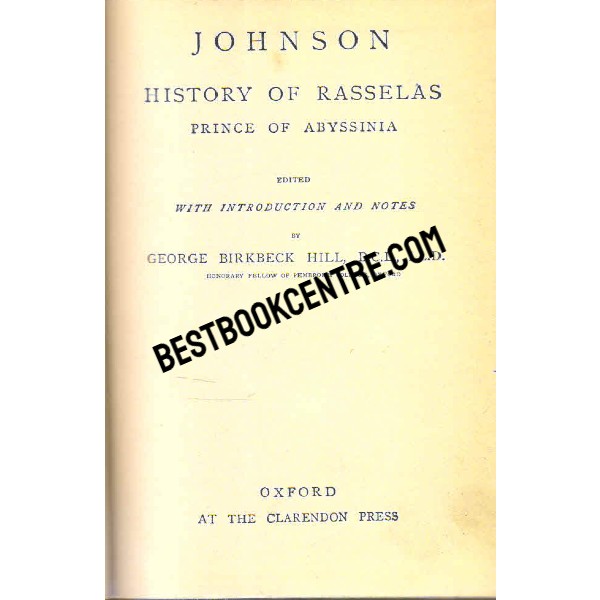 Johnson History of Rasselas 