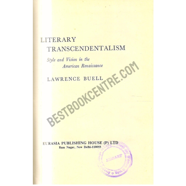 Literary Transcendentalism 1st Indian Edition