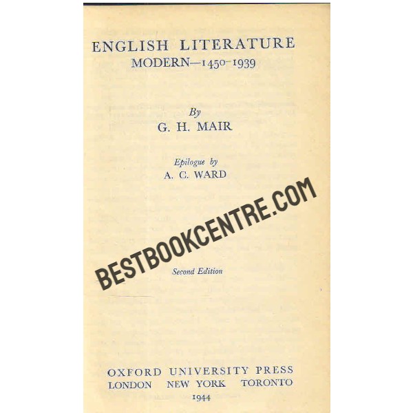 English Literature Modern 1450 1939