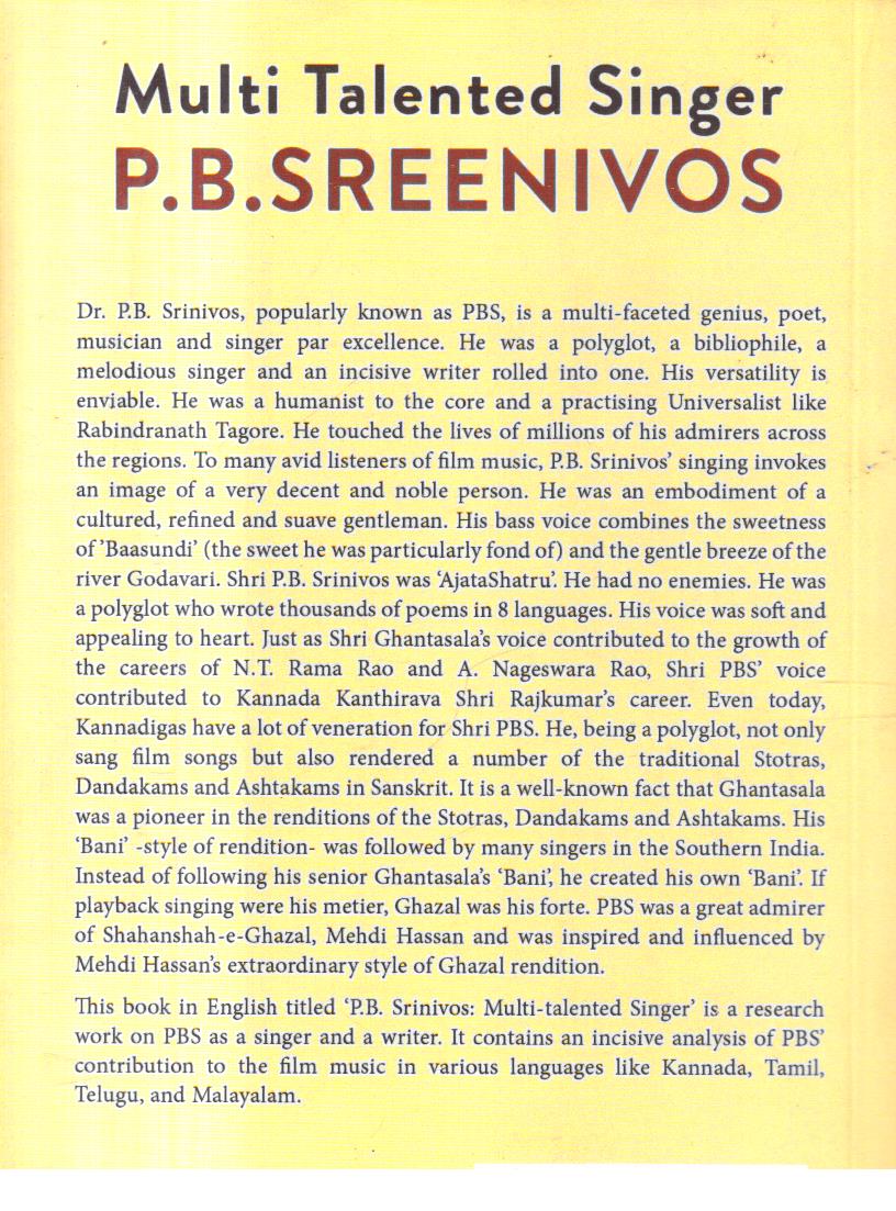 Multi Talented Singer P.B.Sreenivos