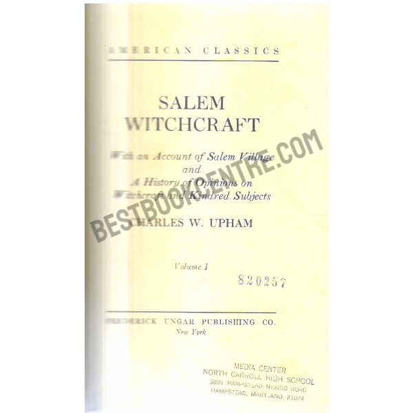 Salem Witchcraft Volume 1