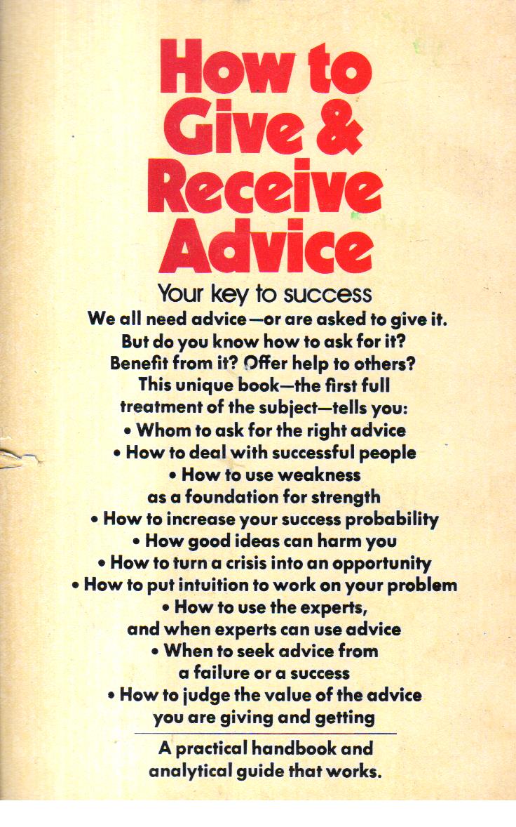 How to give and receive Advice