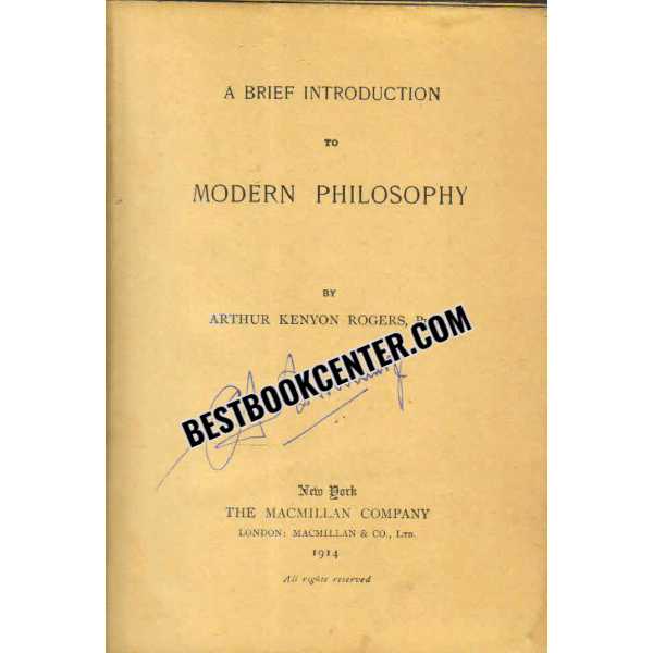 A Brief Introduction to Modern Philosophy 