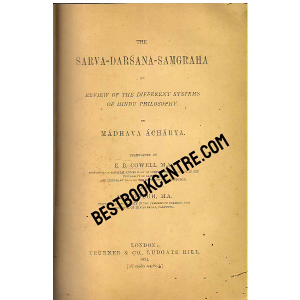 The Sarva Darsana Samgraha 1st edition