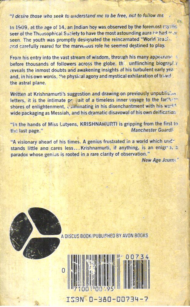 Krishnamurti the years of Awakening.