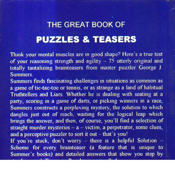 The great Book of Puzzles and Teasers