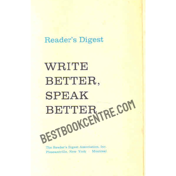 Write Better Speak Better