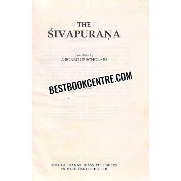 Ancient Indian Tradition and Mythology the sivapurana volume 3 