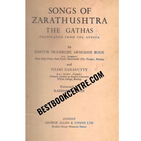 songs of zarathushtra the gathas 1st edition