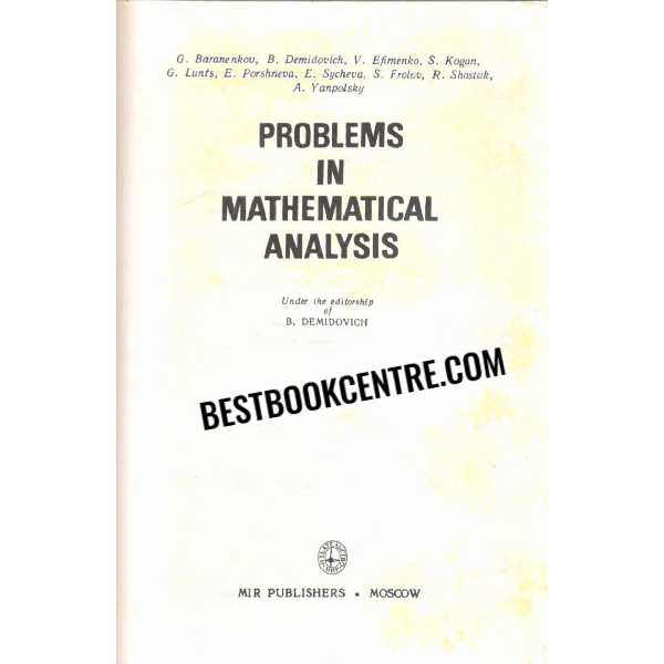 Problems in Mathematical Analysis 