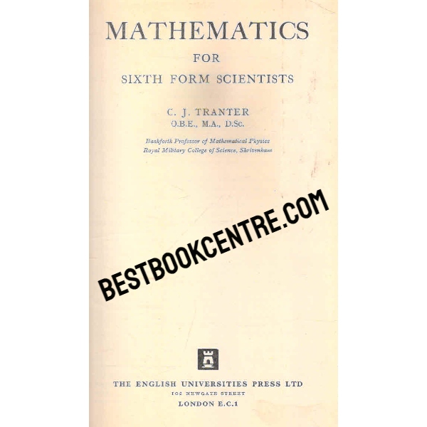 Mathematics for sixth form scientists 1st edition