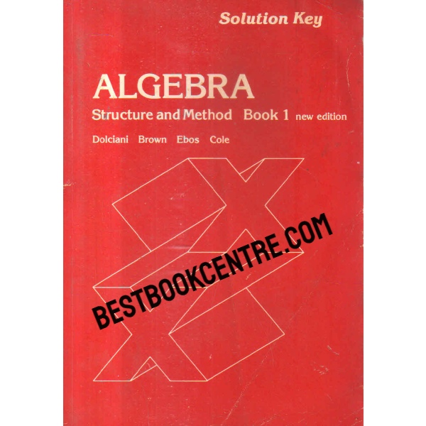 solution key algebra structure and method book 1 