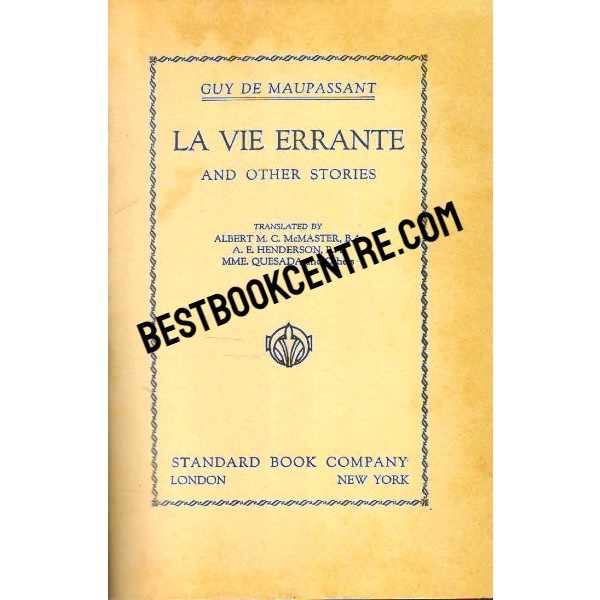 La Vie Errante and Other Stories