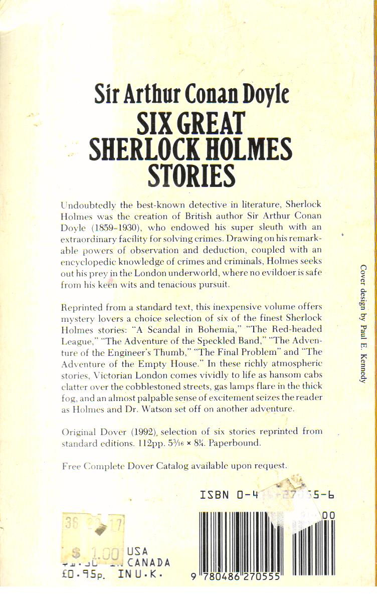 Six Great Sherlock Holmes Stories