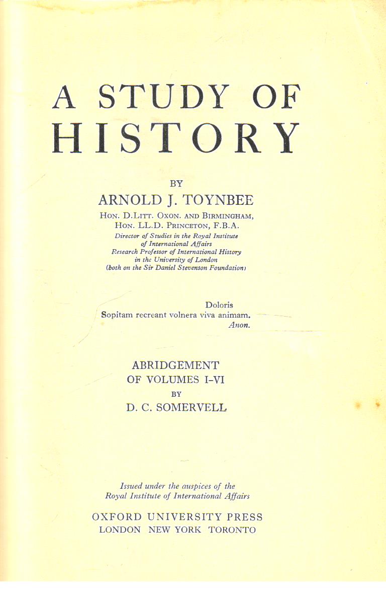 A Study of History. volume 1 to 6