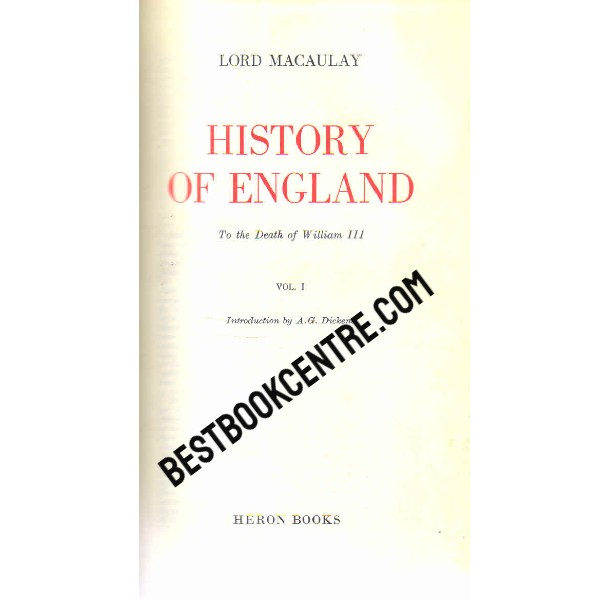 History of England Volume I