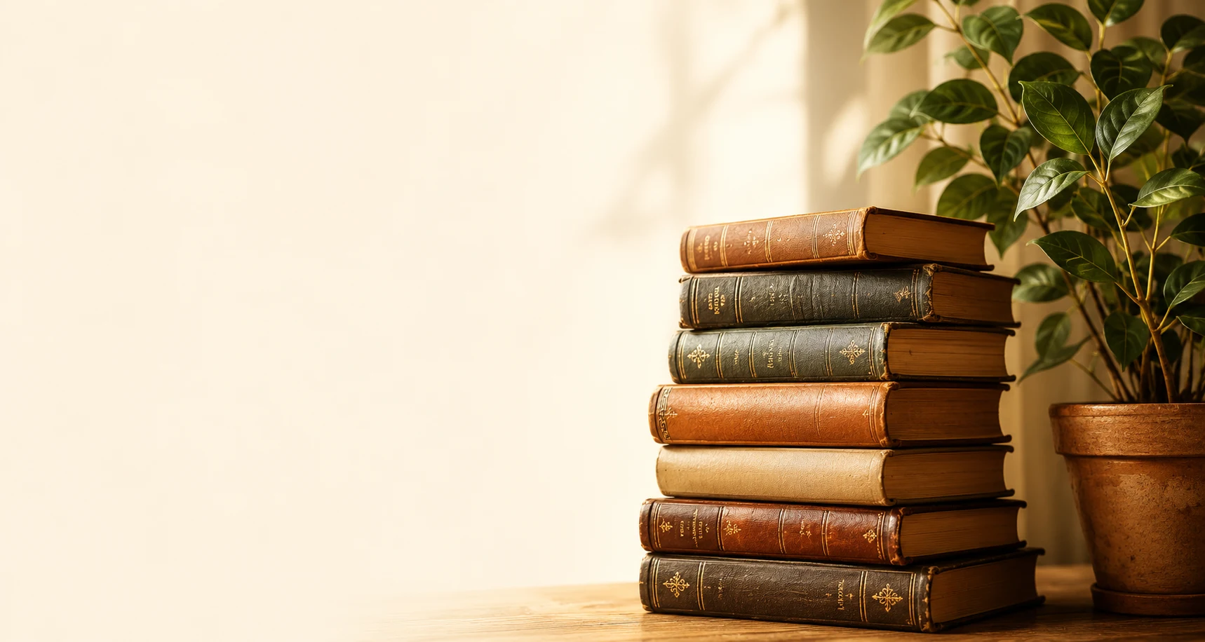 Stack of rare and antique books